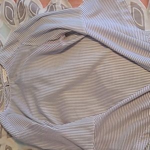 Grey striped blouse size Medium